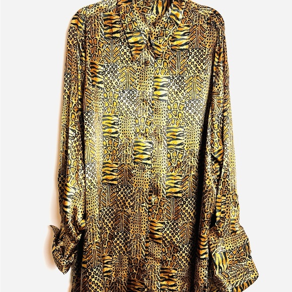 Animal Print Long Sleeve Blouse 1970s - Picture 1 of 8